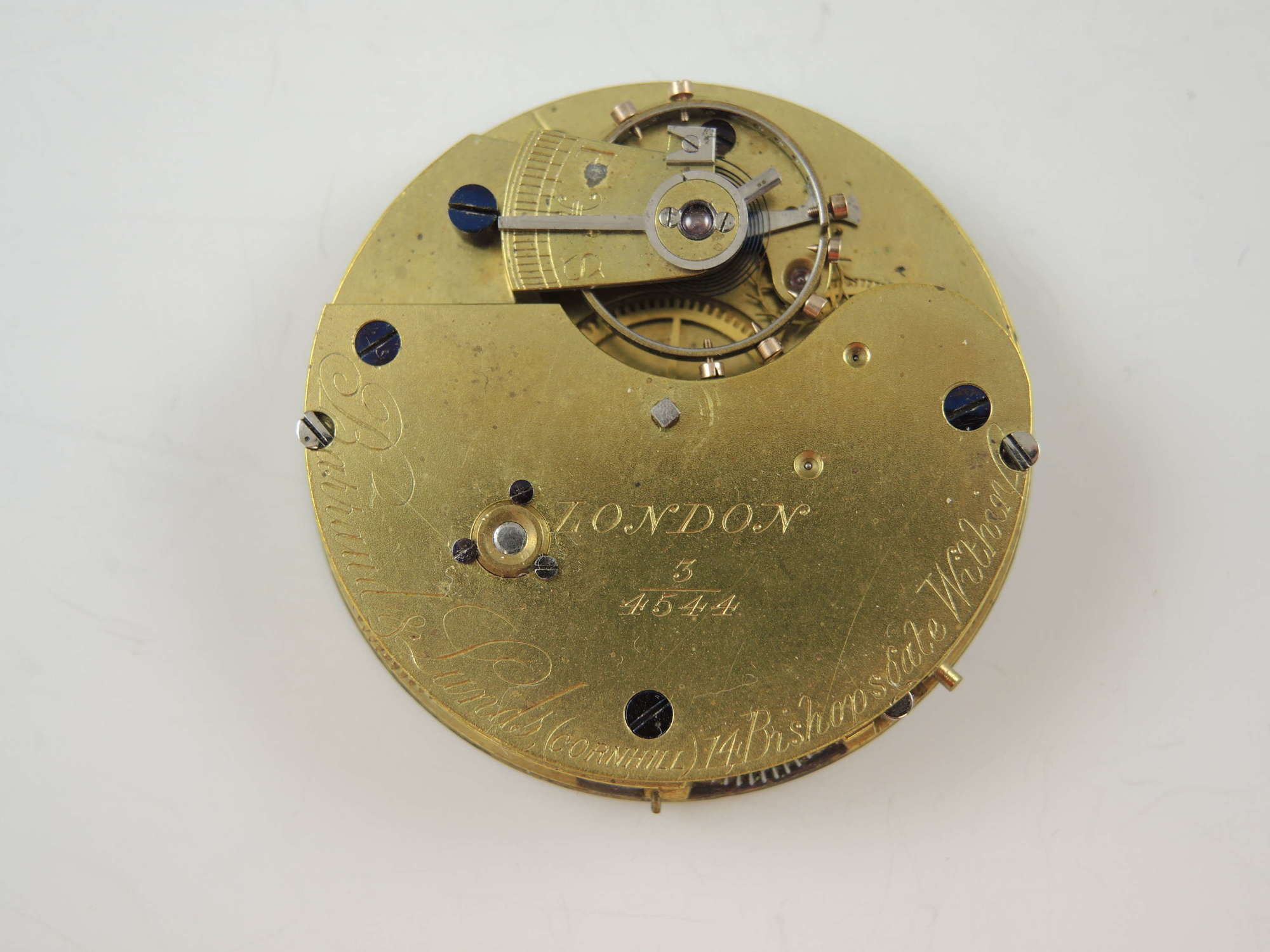 English lever pocket watch movement Barraud and Lund. c1890