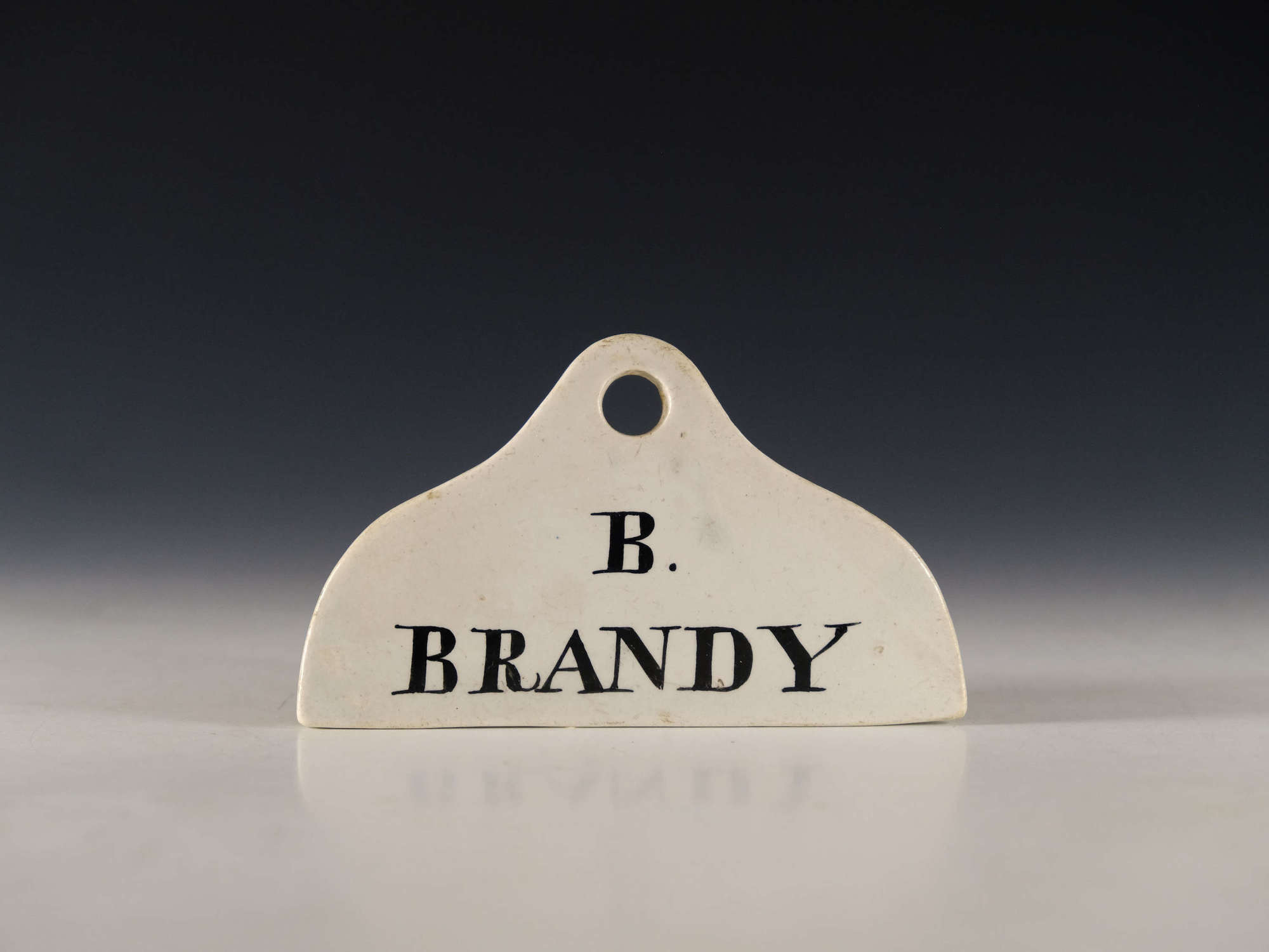Bin label B Brandy English early 19th century