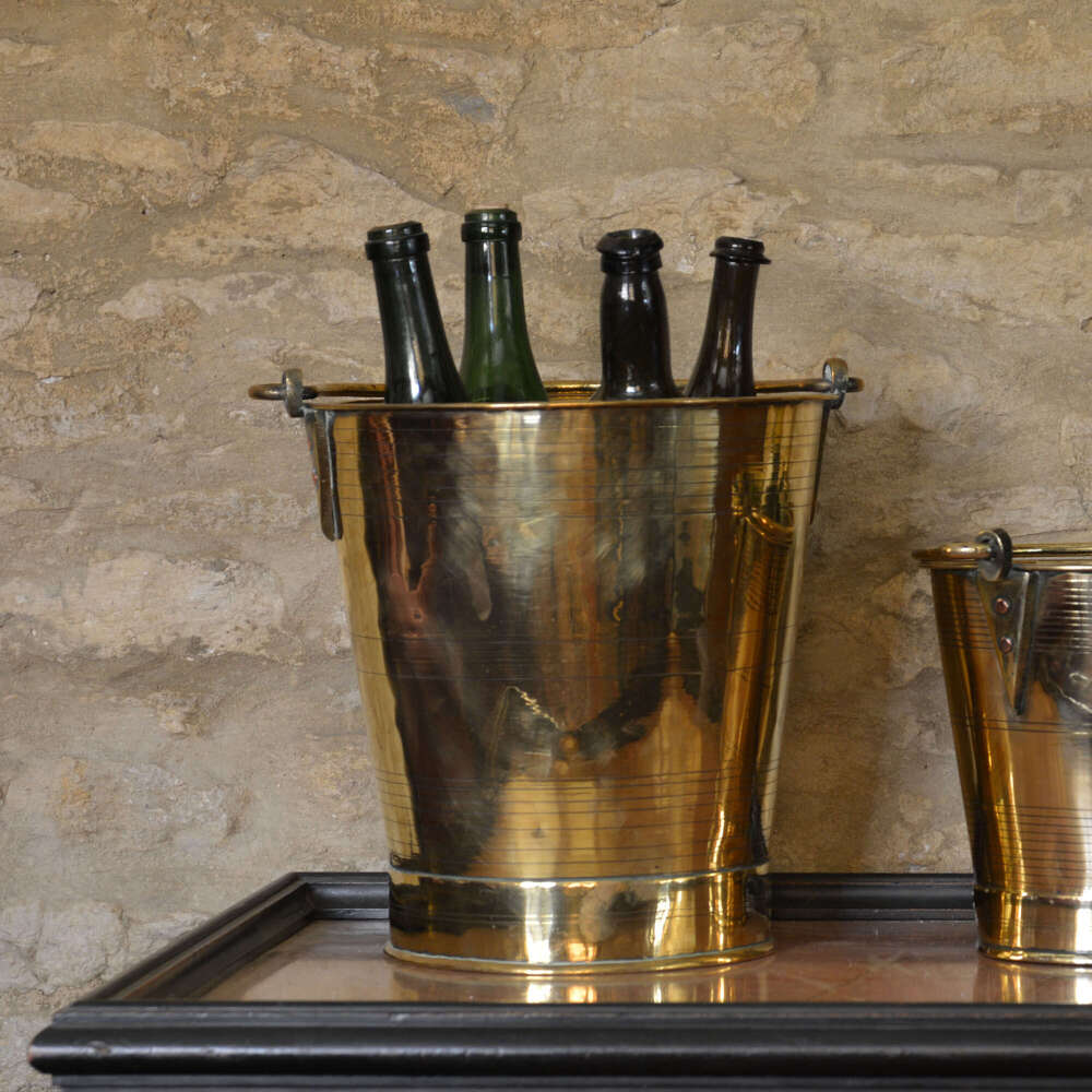 Large brass campaign bucket