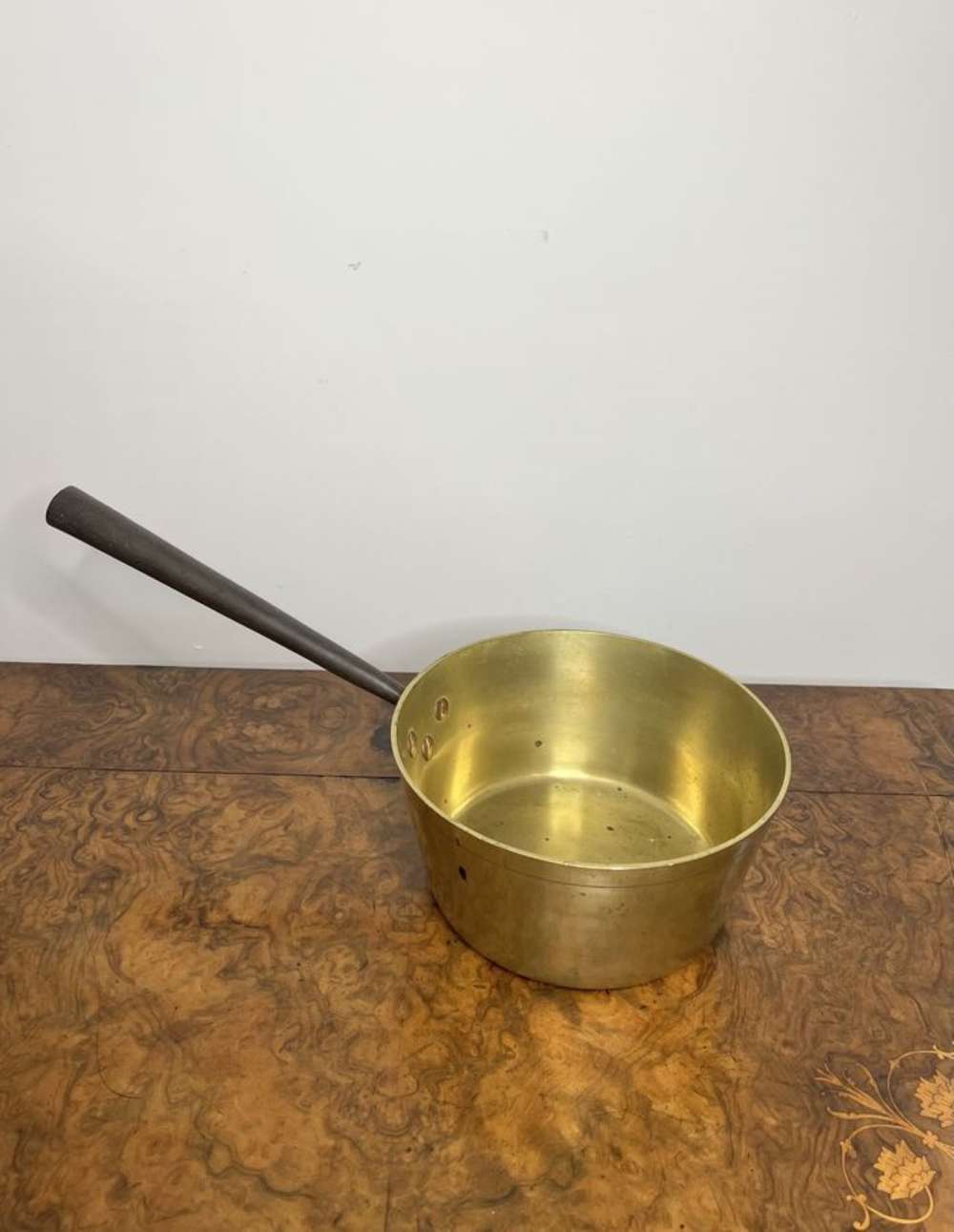 Antique Victorian Quality Heavy Brass Jam Pan