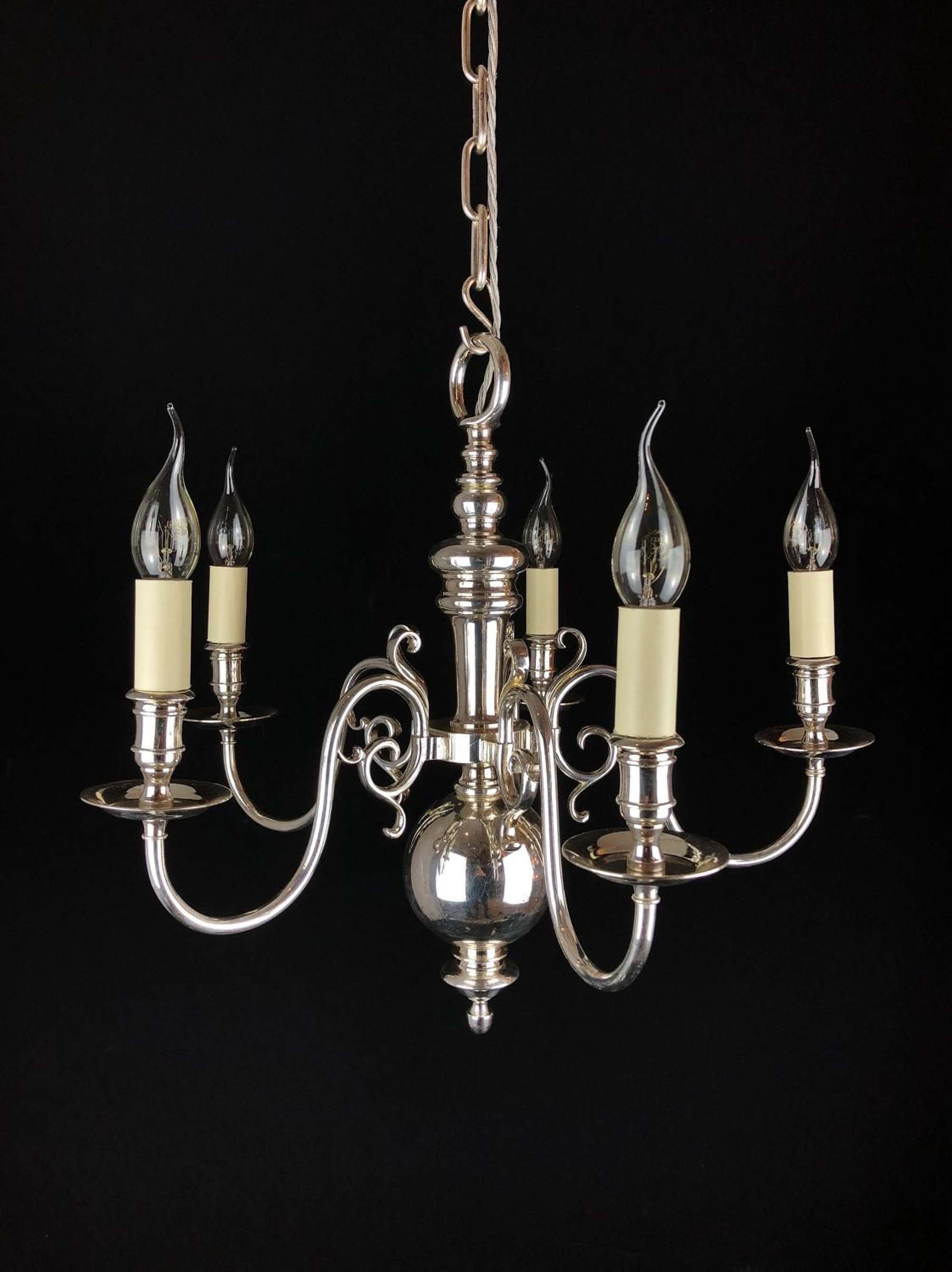 A silvered Dutch style chandelier