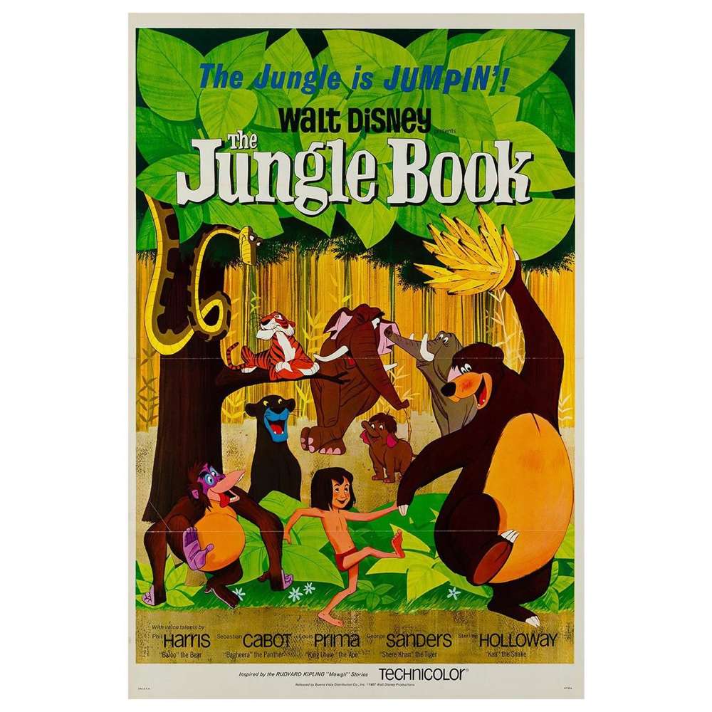 Jungle Book Original Us Film Poster, 1967