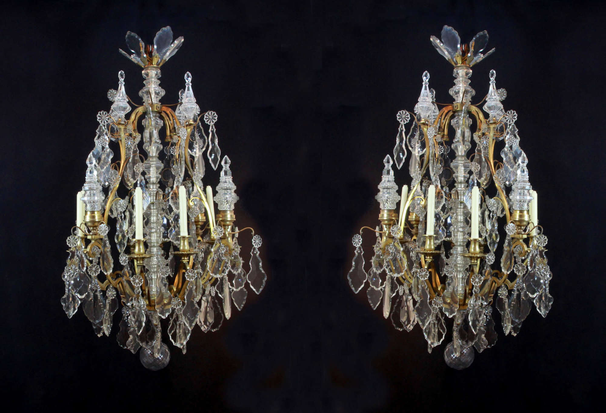 A pair of superb 18th c style chandeliers