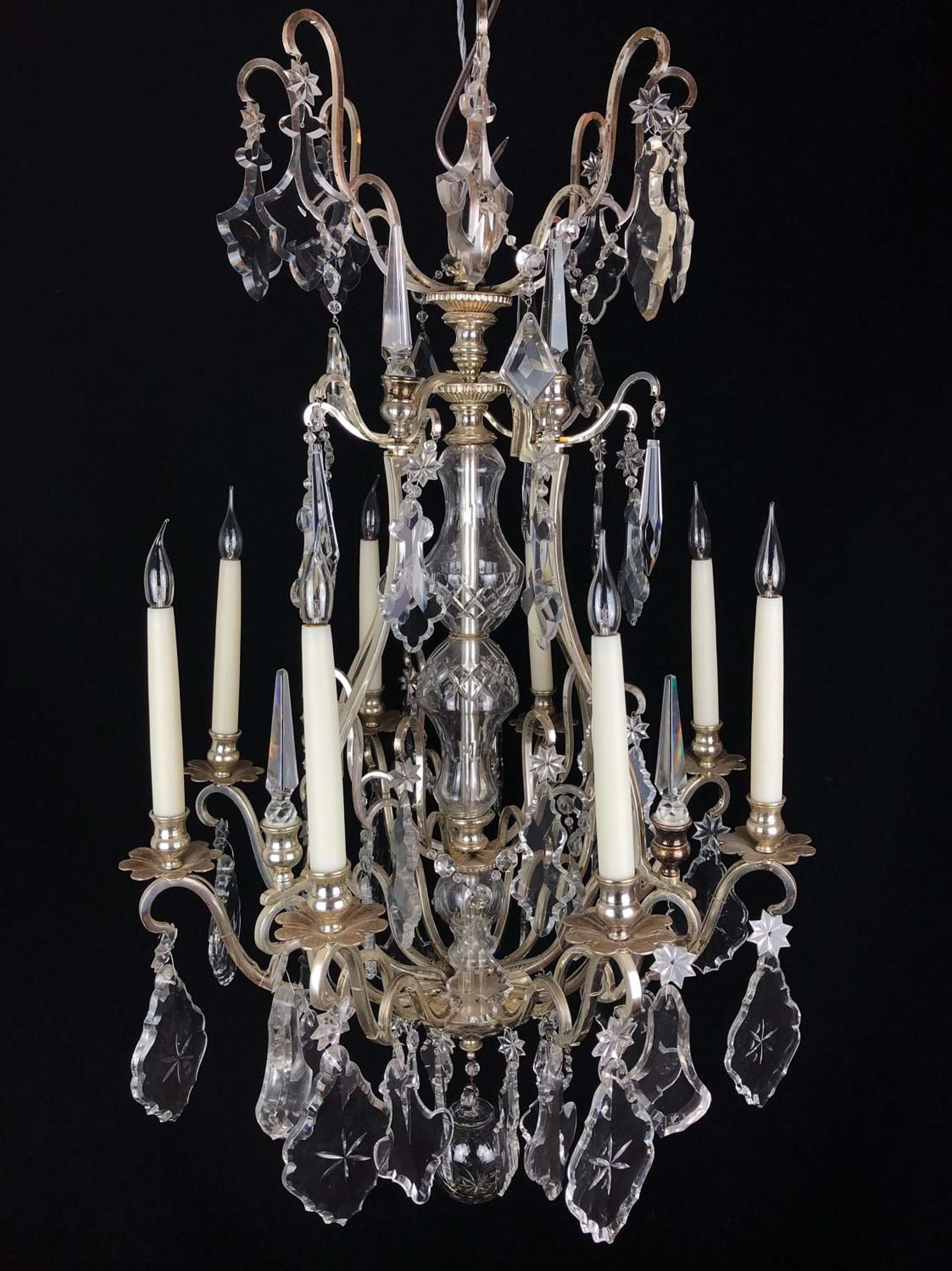 A silvered French chandelier