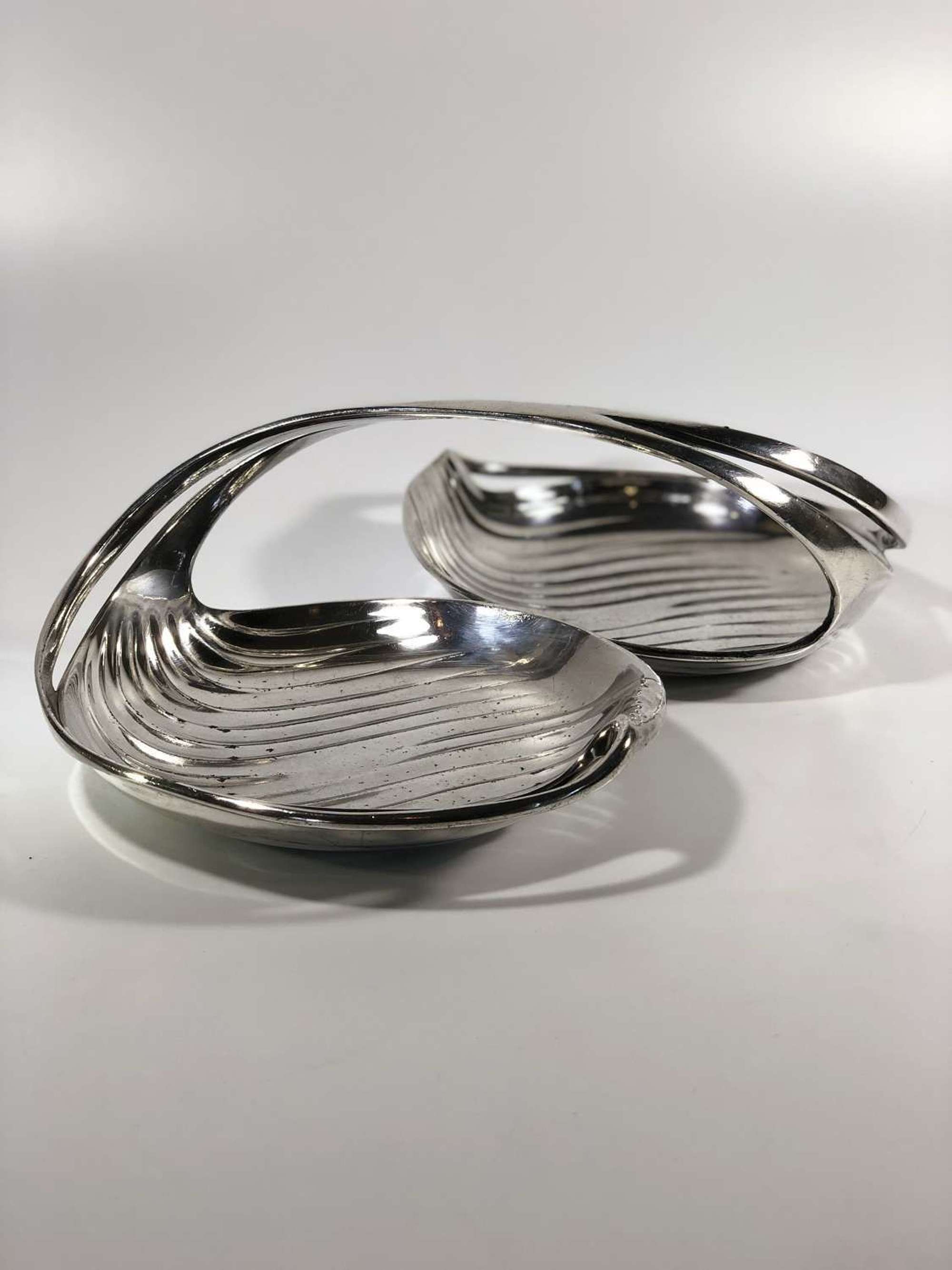Christofle Gallia silver plated duo serving dish