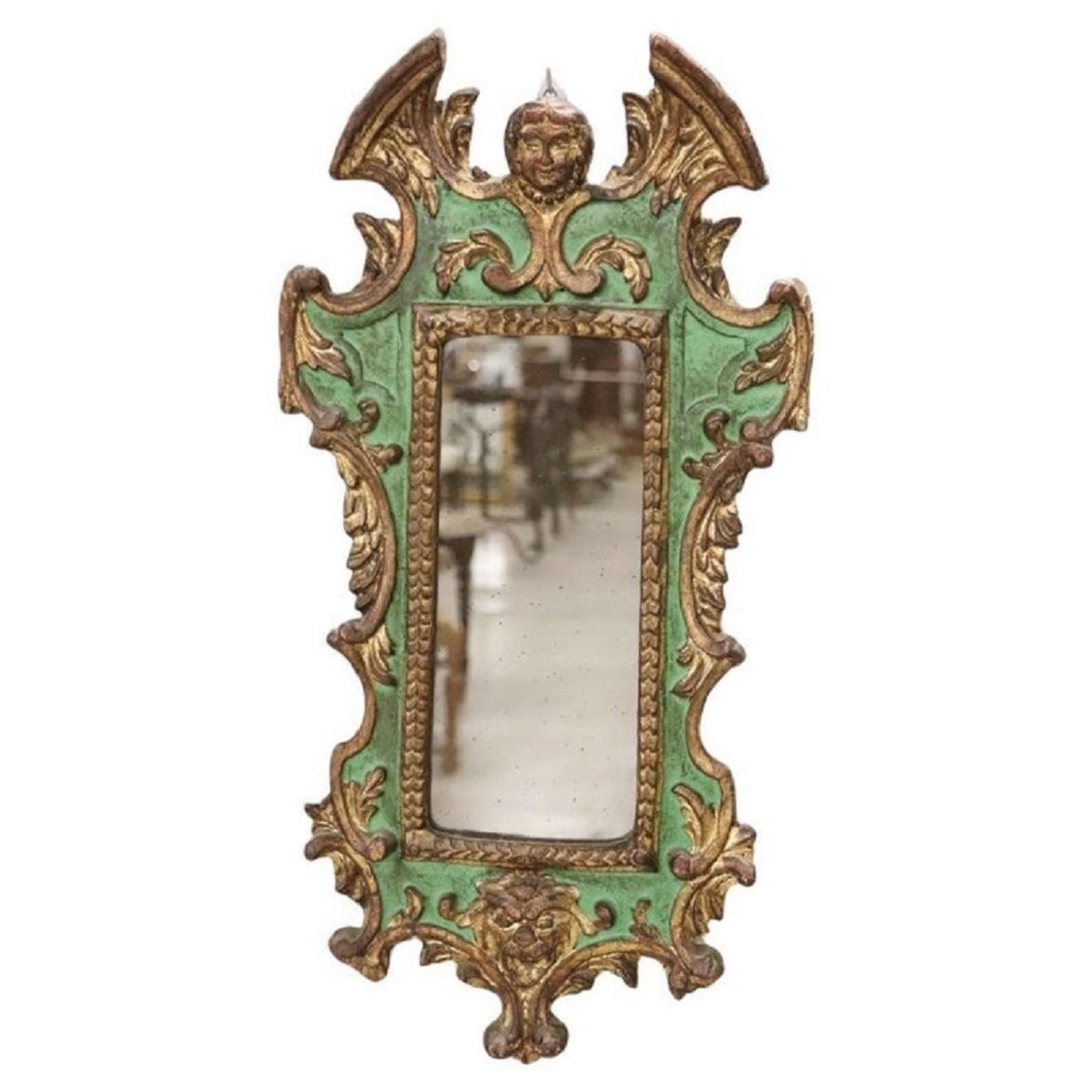 Carved Wood Wall Vintage Mirror