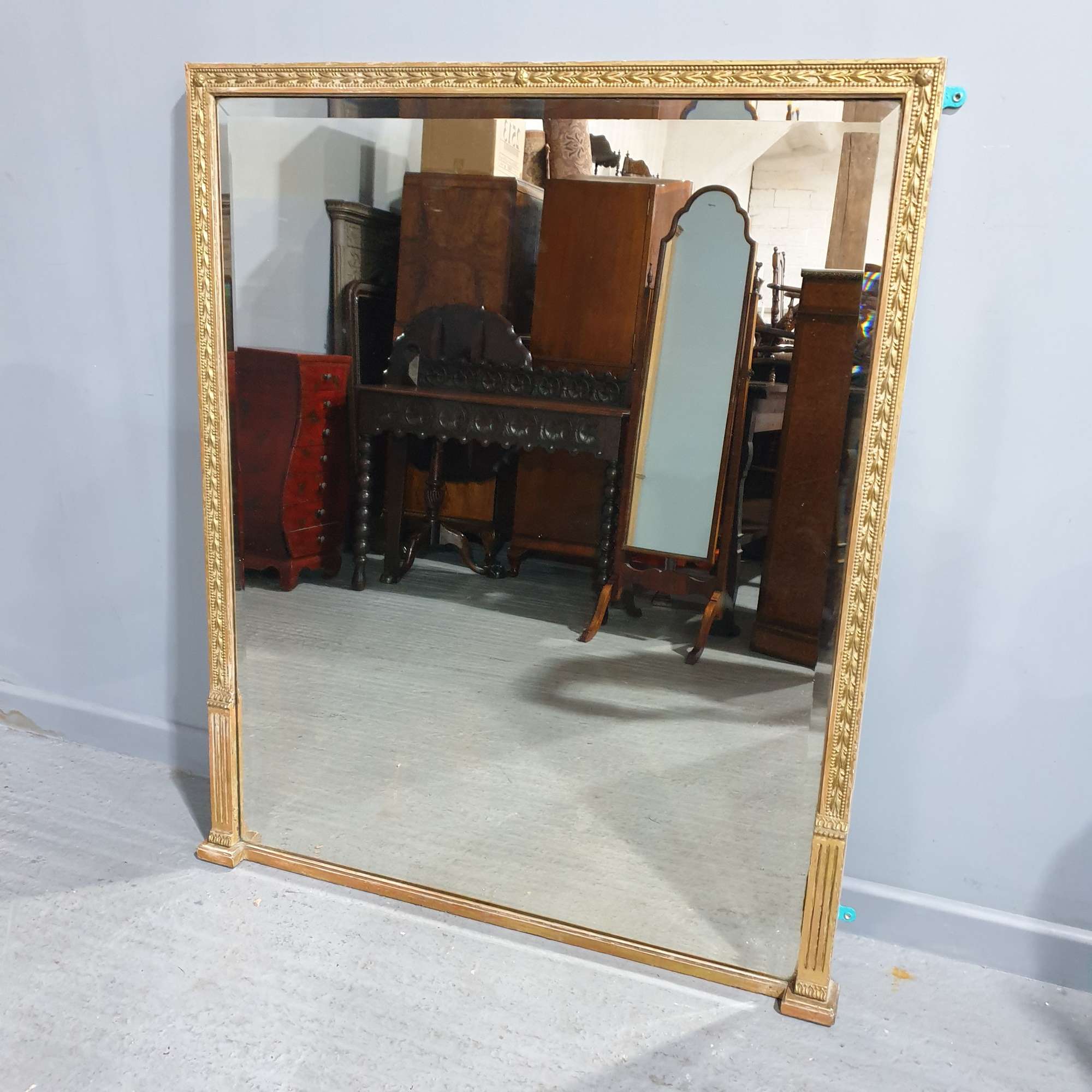 English Gilt Antique Overmantle Mirror
