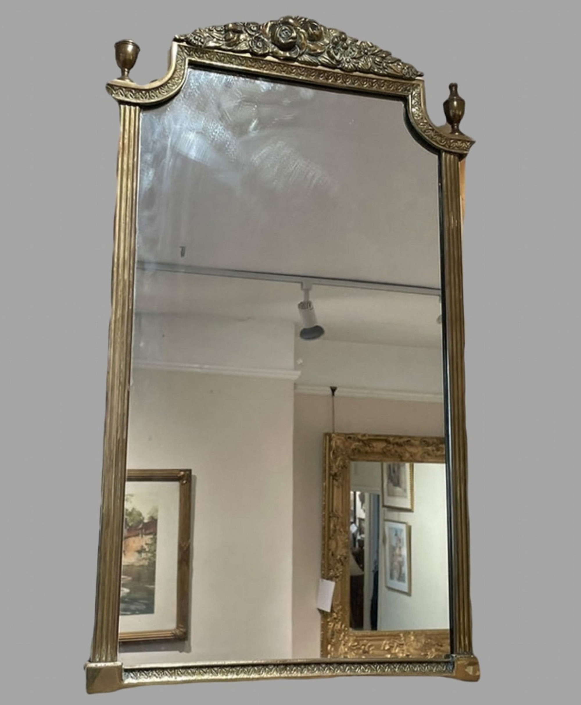 A Good Sized Brass Mirror c1930