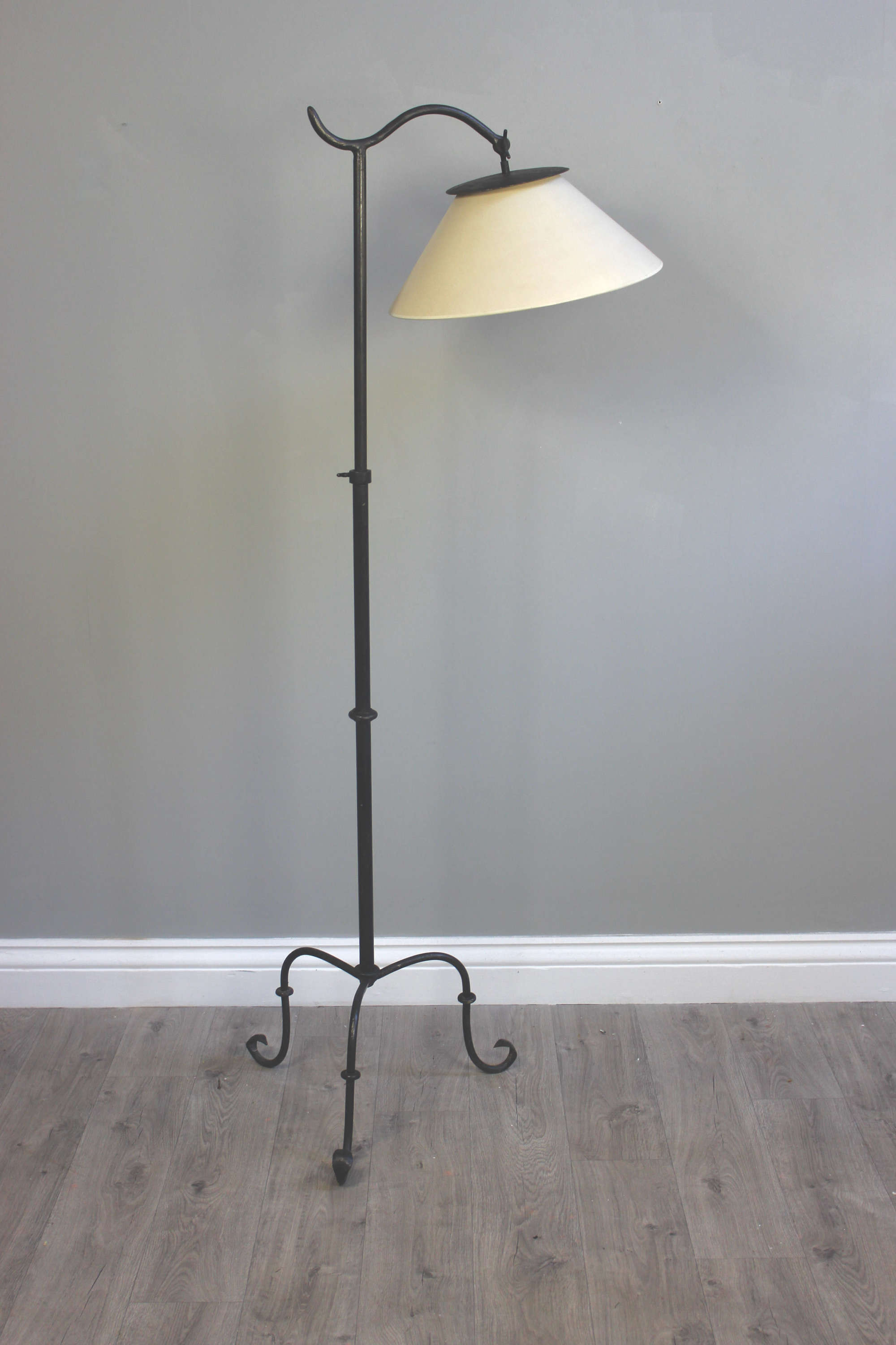 Elegant Mid century French iron adjustable floor lamp