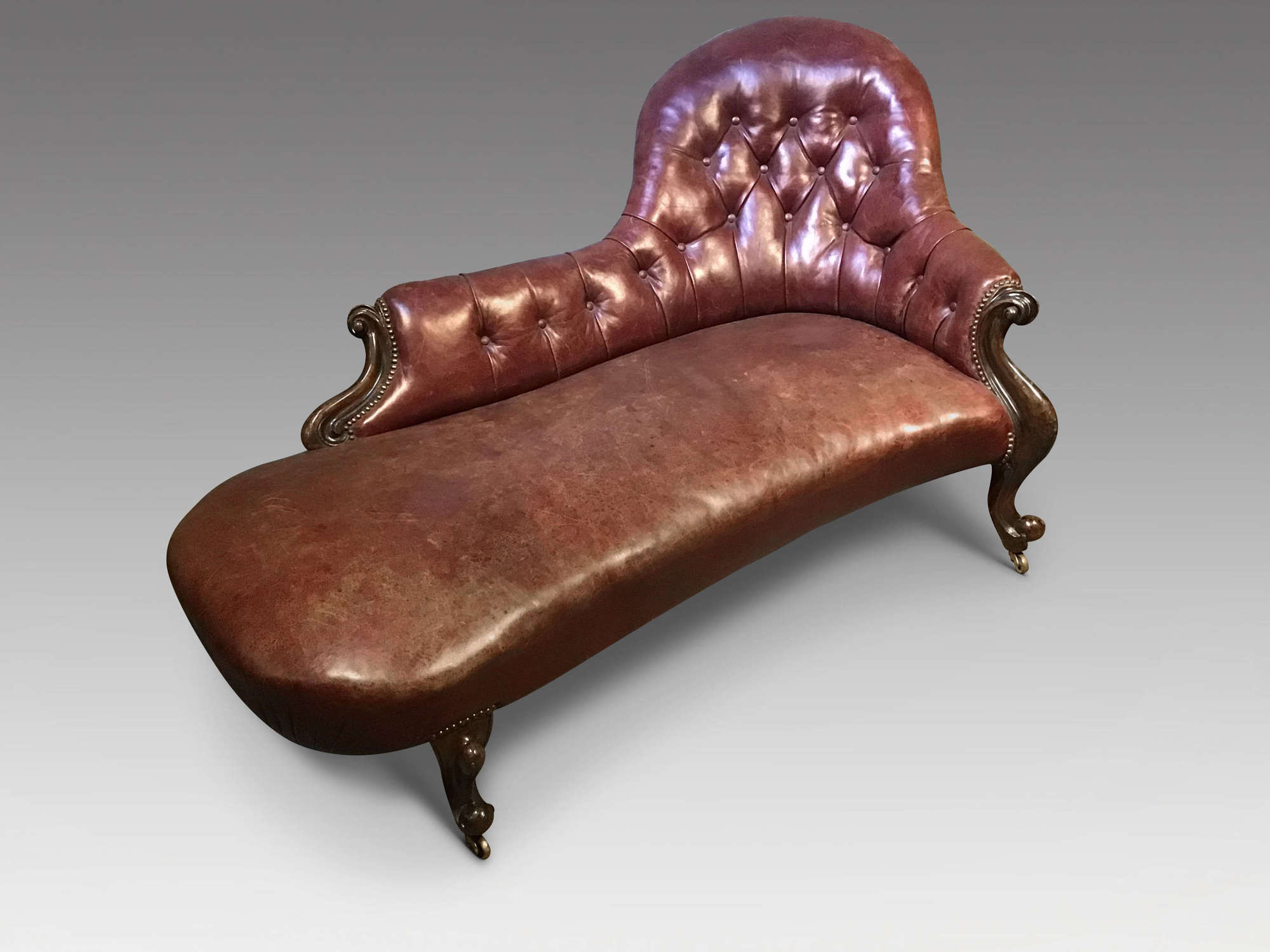 Antique mahogany chaise longue
