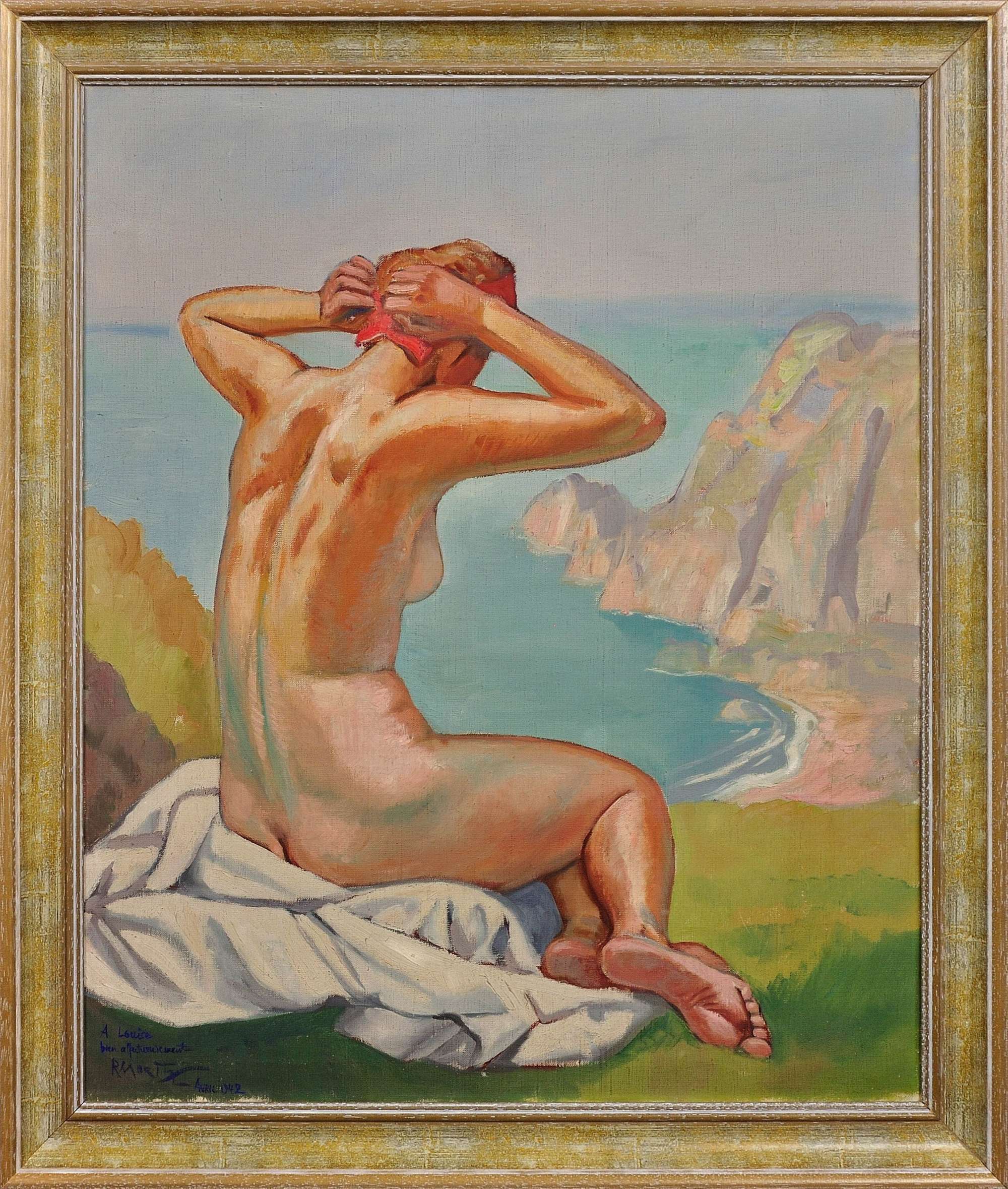 Raymond Moritz 1891 - 1950. French. The Lady Of The Cliffs, 1927. Oil On Canvas. Framed.