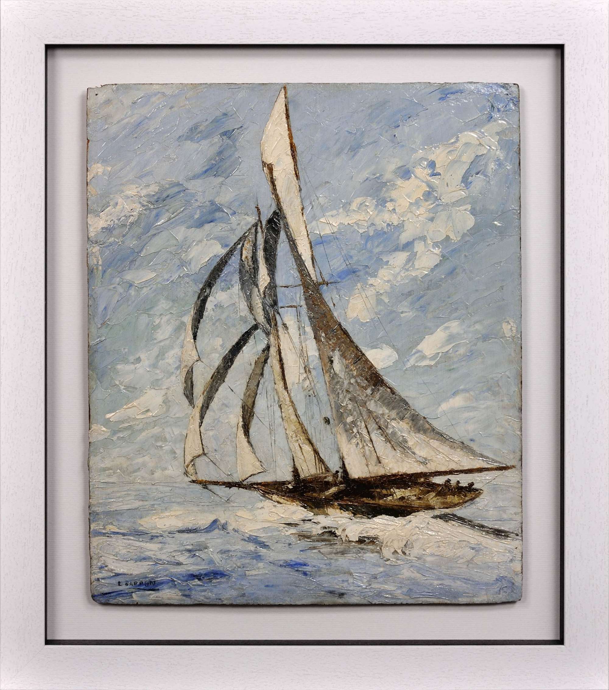 Elisabeth Bardon 1892 - 1984. French. Ocean Gypsy. 1930s Oil On Panel. Framed.