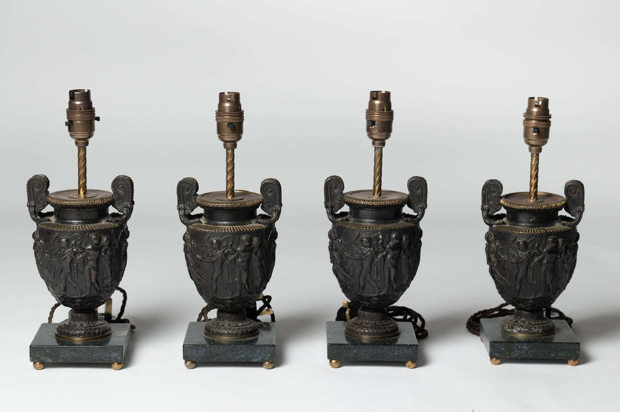 Set Of Four Antique French Bronze Table Lamps