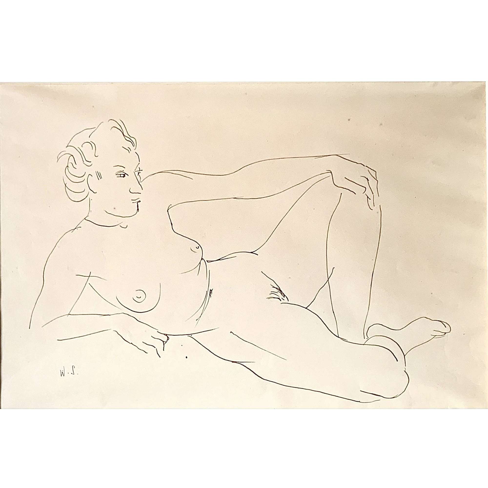 Willi Soukop, R.A. (1907-1995) “Reclining Nude Figure”, Circa 1930’s