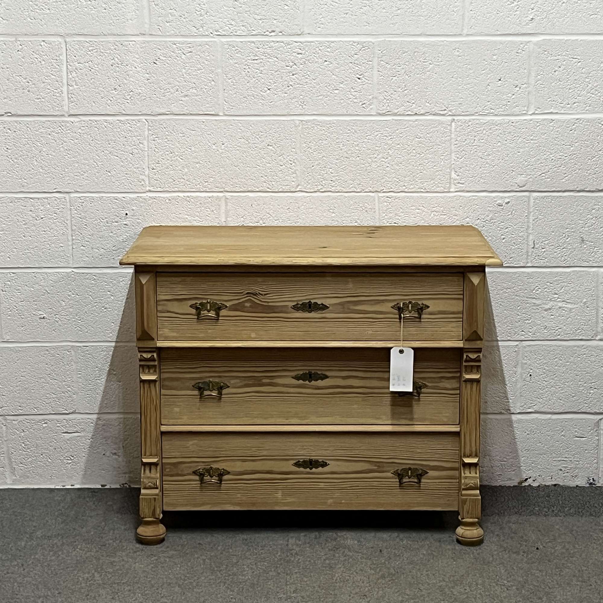East German Antique Pine Chest Of Drawers