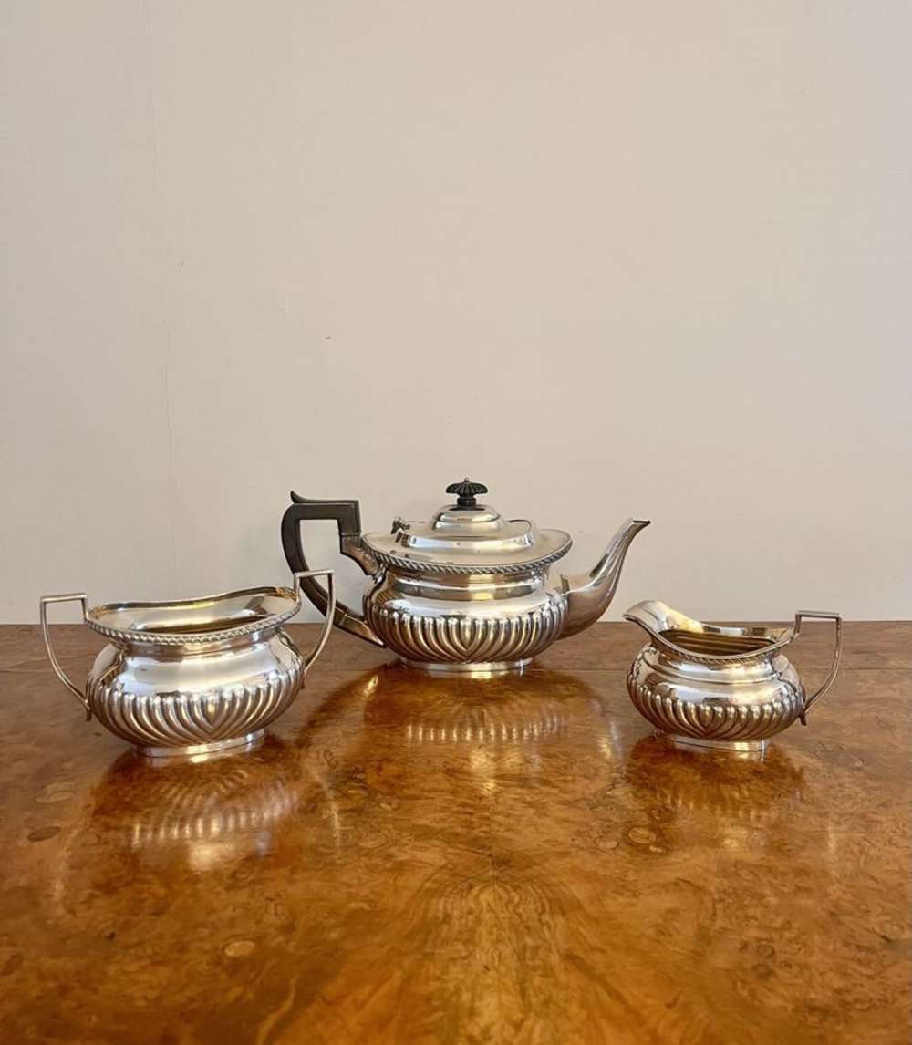 Wonderful Quality Antique Edwardian Three Piece Tea Set