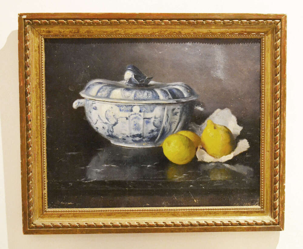 French Still Life, Blue and White Tureen, Signed and Dated
