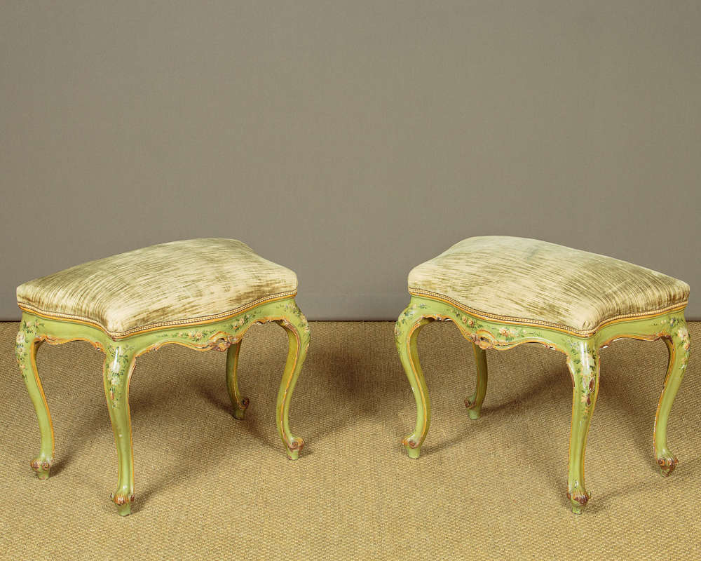 Pair Of Painted Stools C.1930