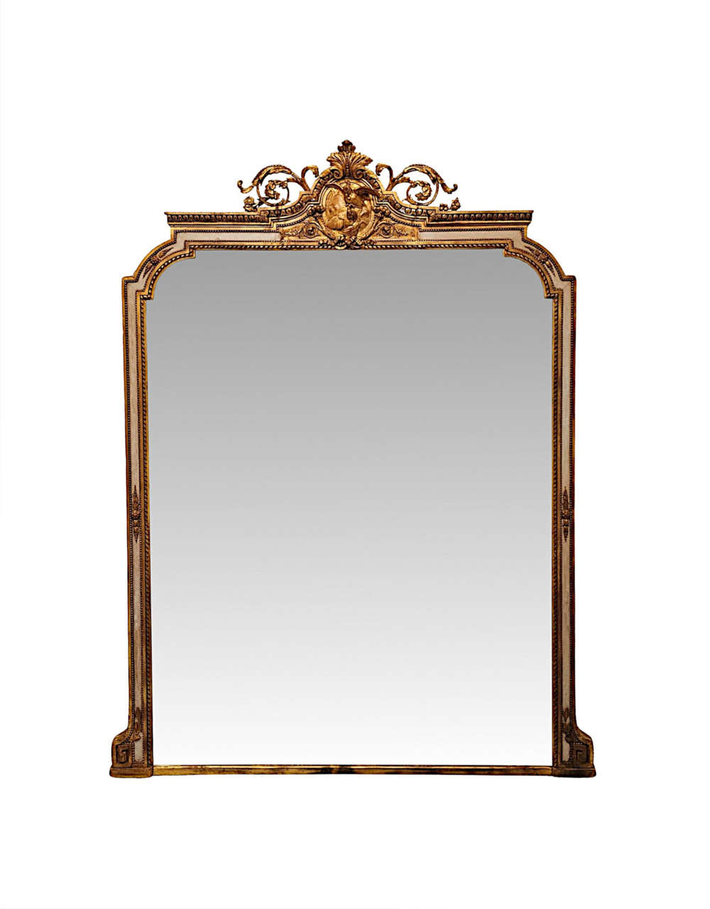 An Exceptionally Rare And Large 19th Century Giltwood Antique Mirror By Lamb Of Manchester