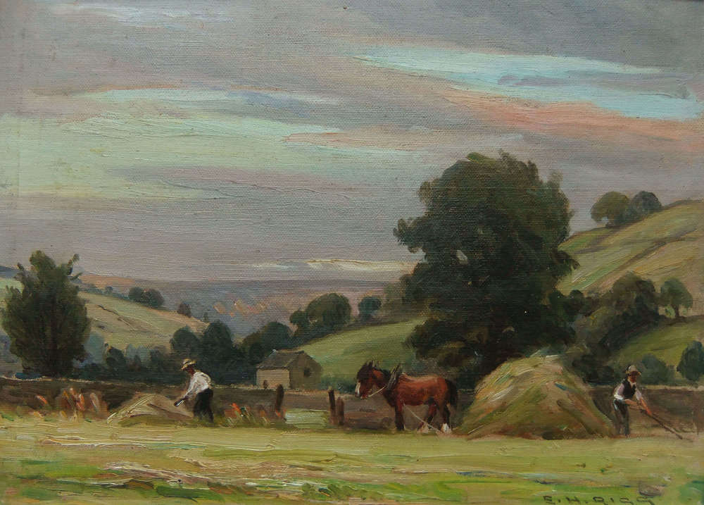 Ernest Higgins Rigg "The Hay Field, Low Row" oil painting