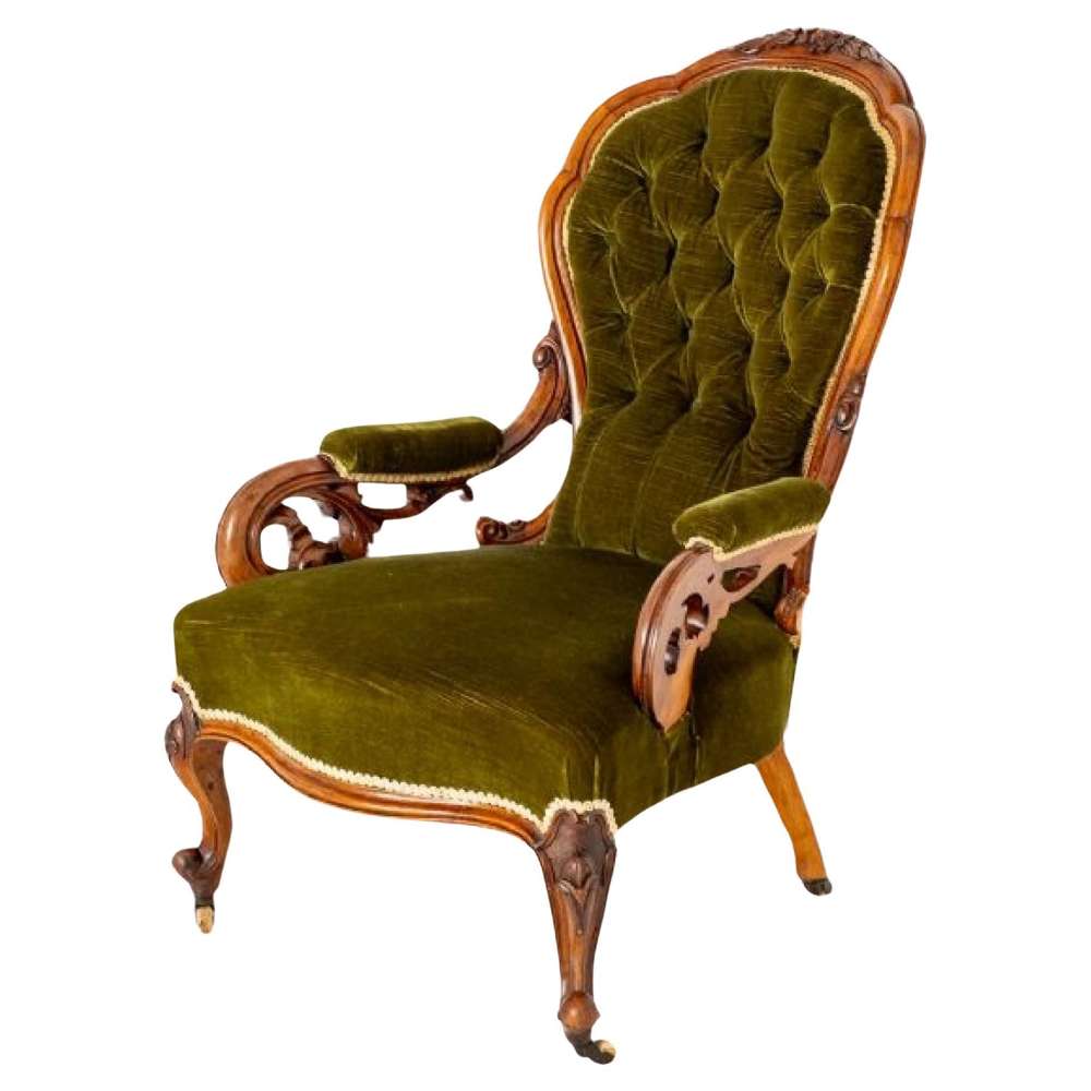 Victorian Parlour Arm Antique Chair Walnut