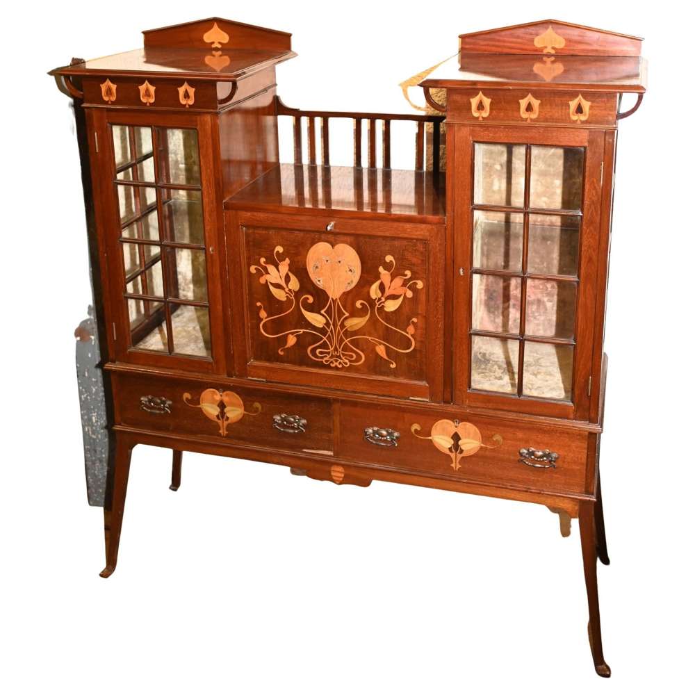 Mahogany Art Nouveau Drinks Cabinet Cocktail Server