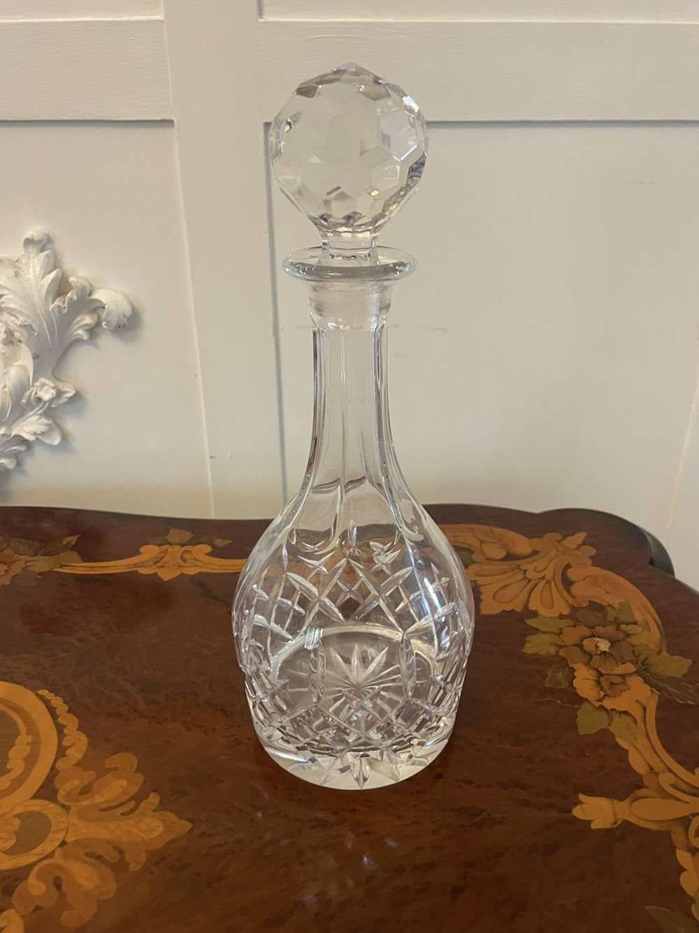 Antique Victorian Quality Cut Glass Decanter 