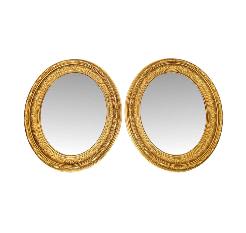 A Very Rare And Fine Pair Of 19th Century Giltwood Antique Mirrors 