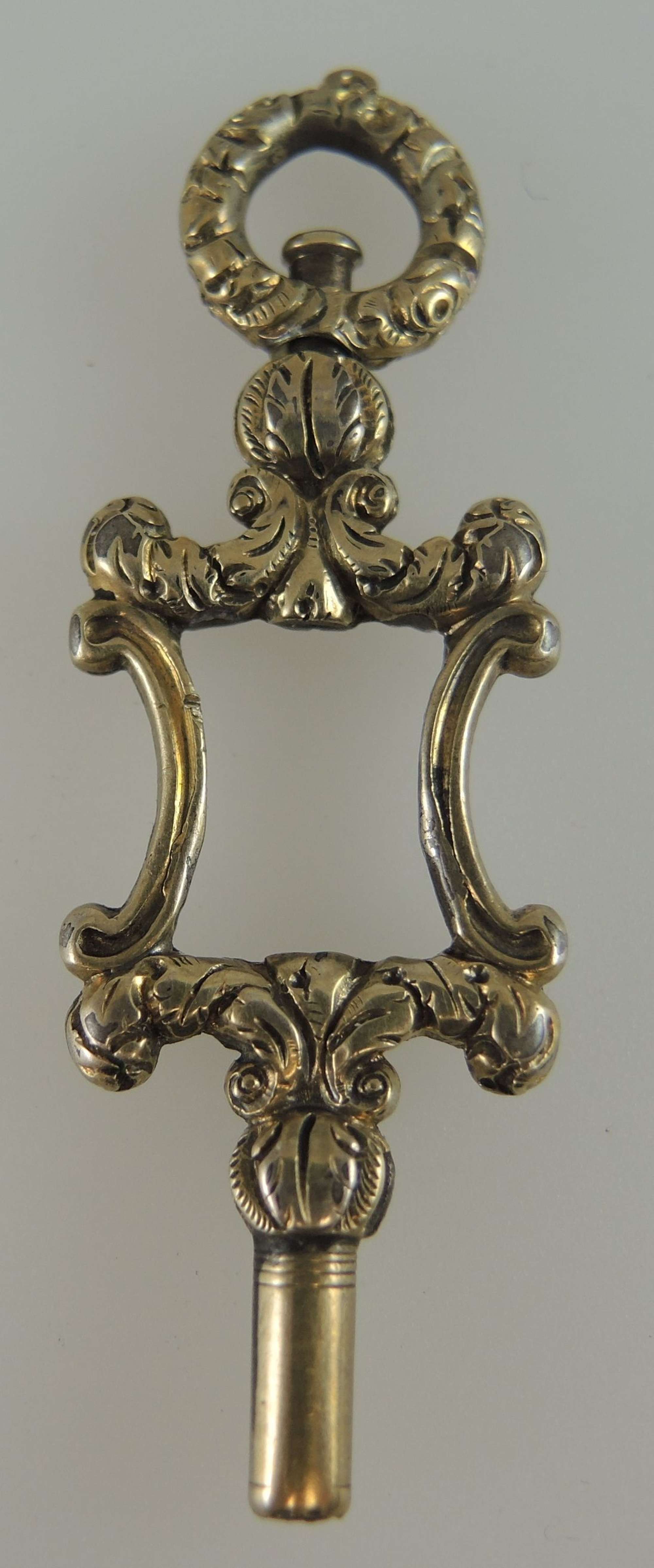 Fancy Gold cased Victorian pocket watch key c1850