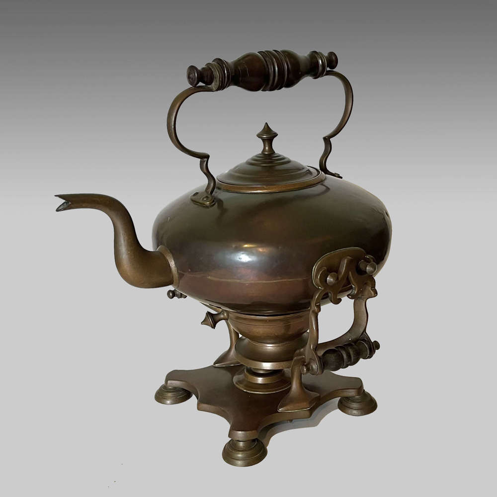 Georgian copper tea kettle on stand