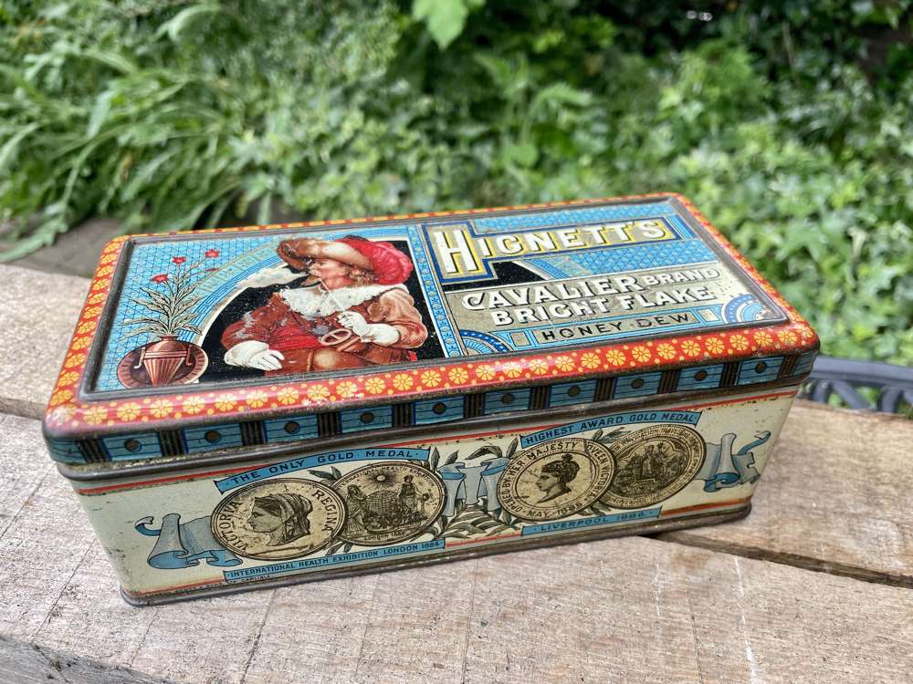 Superb Hignett's Cavalier 1lb Tobacco Tin c1886