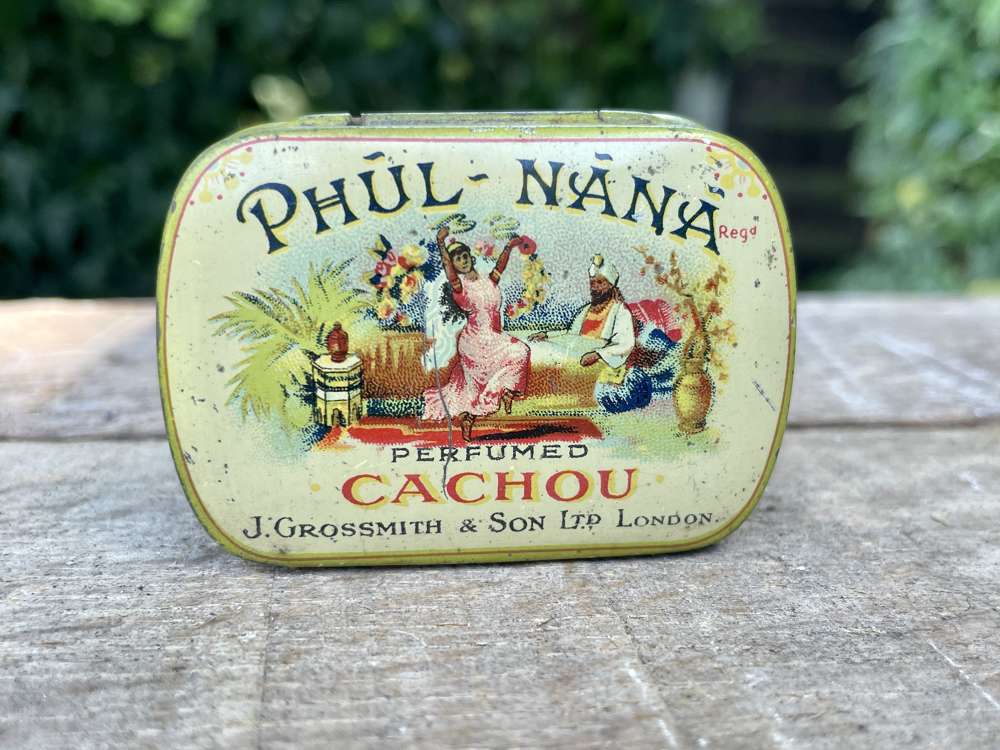 Grossmith's Phul Nana Cachous Perfume Breath Mint Chemist Tin c1900s