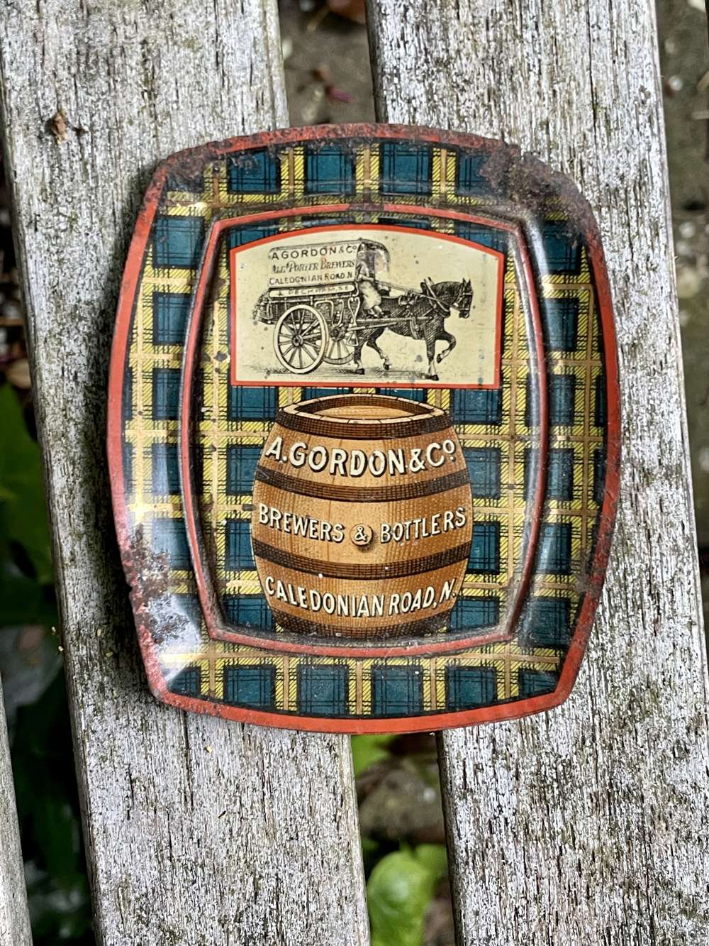 Gordon & Co Peckham Brewery Beer Horse Dray Tin Tip Tray c1900s