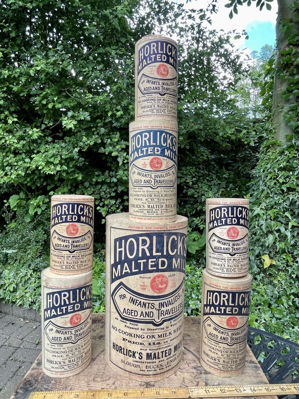 Horlicks Milk Cocoa Drink Shop Window Advertising Display Packets Boxes c1900s