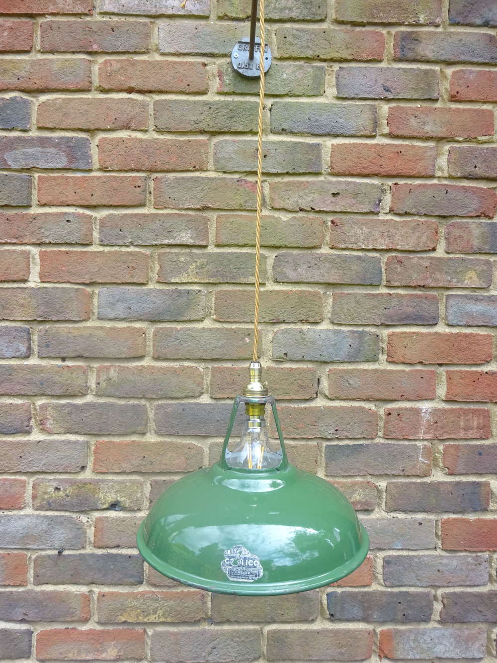 Industrial Coolicon Green Enamel Pendant Lights 
