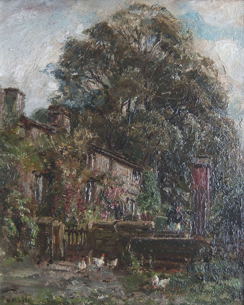 Herbert Royle "The Garden at Nesfield" oil painting