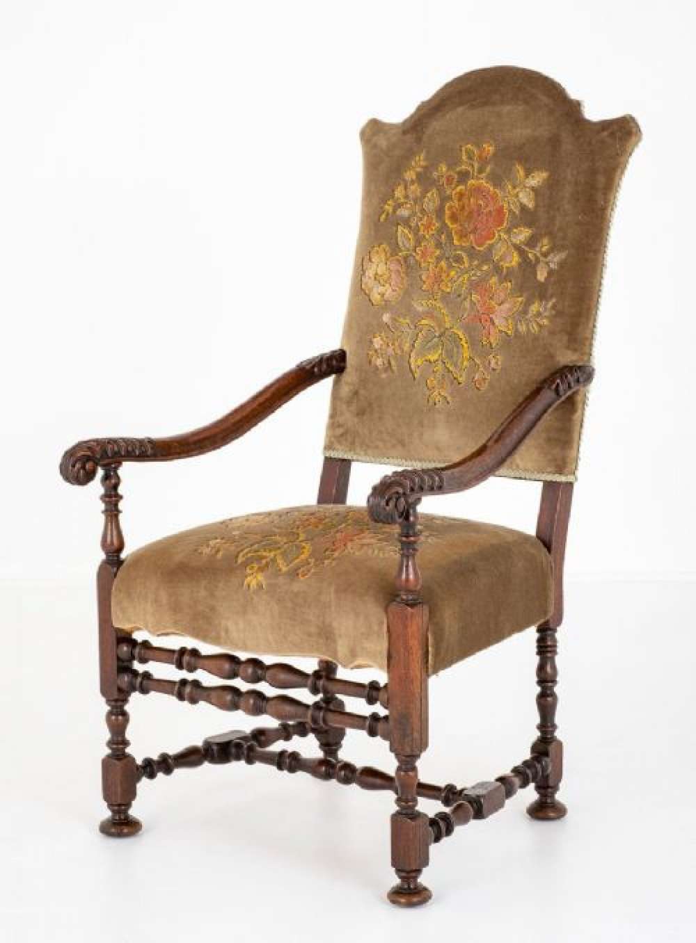 Jacobean Arm Antique Chair Oak Hall Antique Chairs 1870