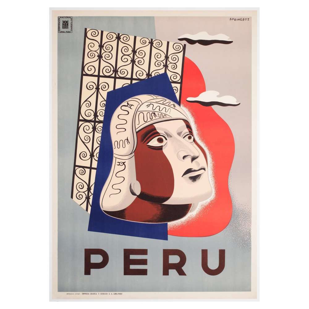 Peru C1950s Travel Advertising Poster, Sabino Springett