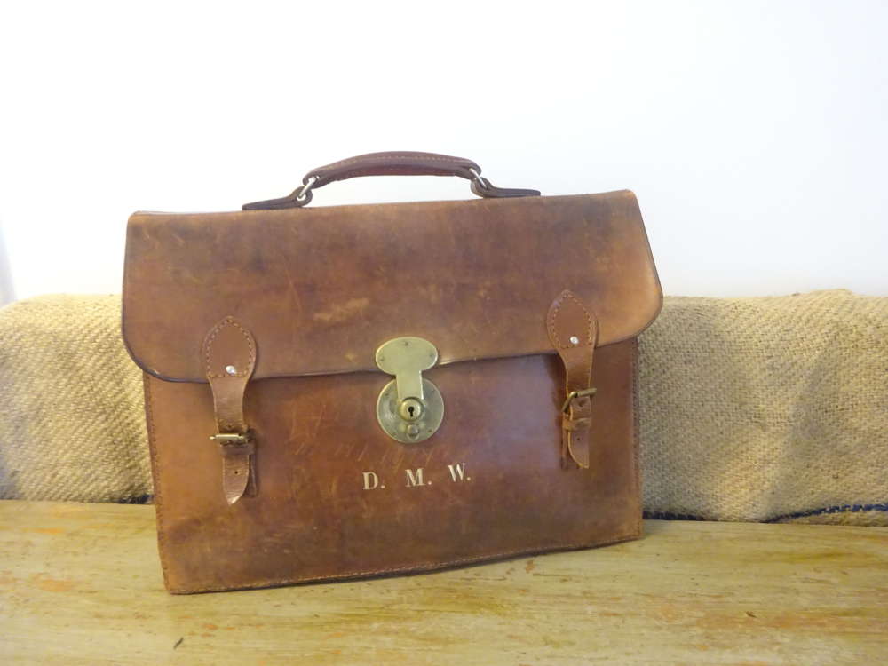 1940's Leather Briefcase / Attache 