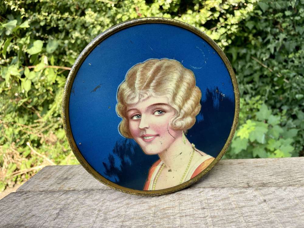 Art Deco Flapper Girl Biscuit Tin c1920s