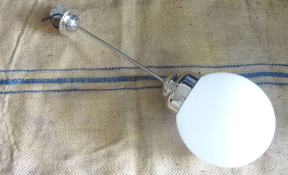 Opaline Globe Rod Pendant Light