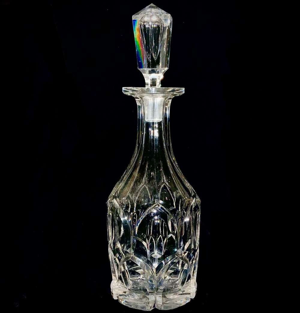 A Good Sized 19th Century Mallet-Shaped Cut Glass Decanter