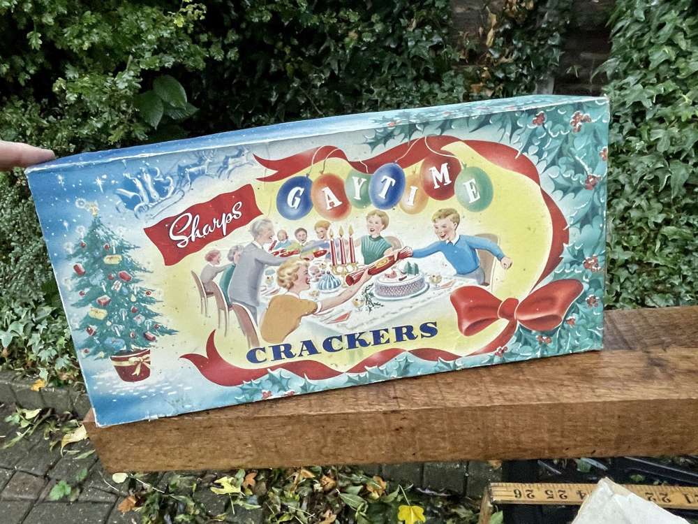 Unopened box of Sharp's toffee Christmas crackers c1950s