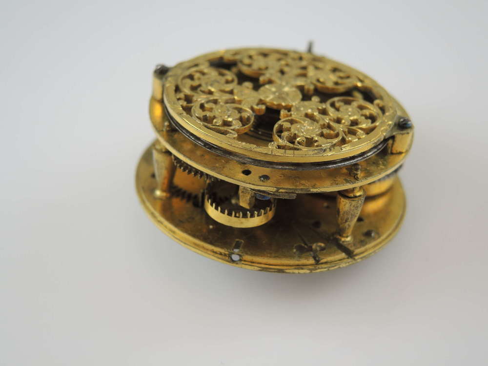 FRENCH ONION verge fusee pocket watch movement by GAUDRON c1690