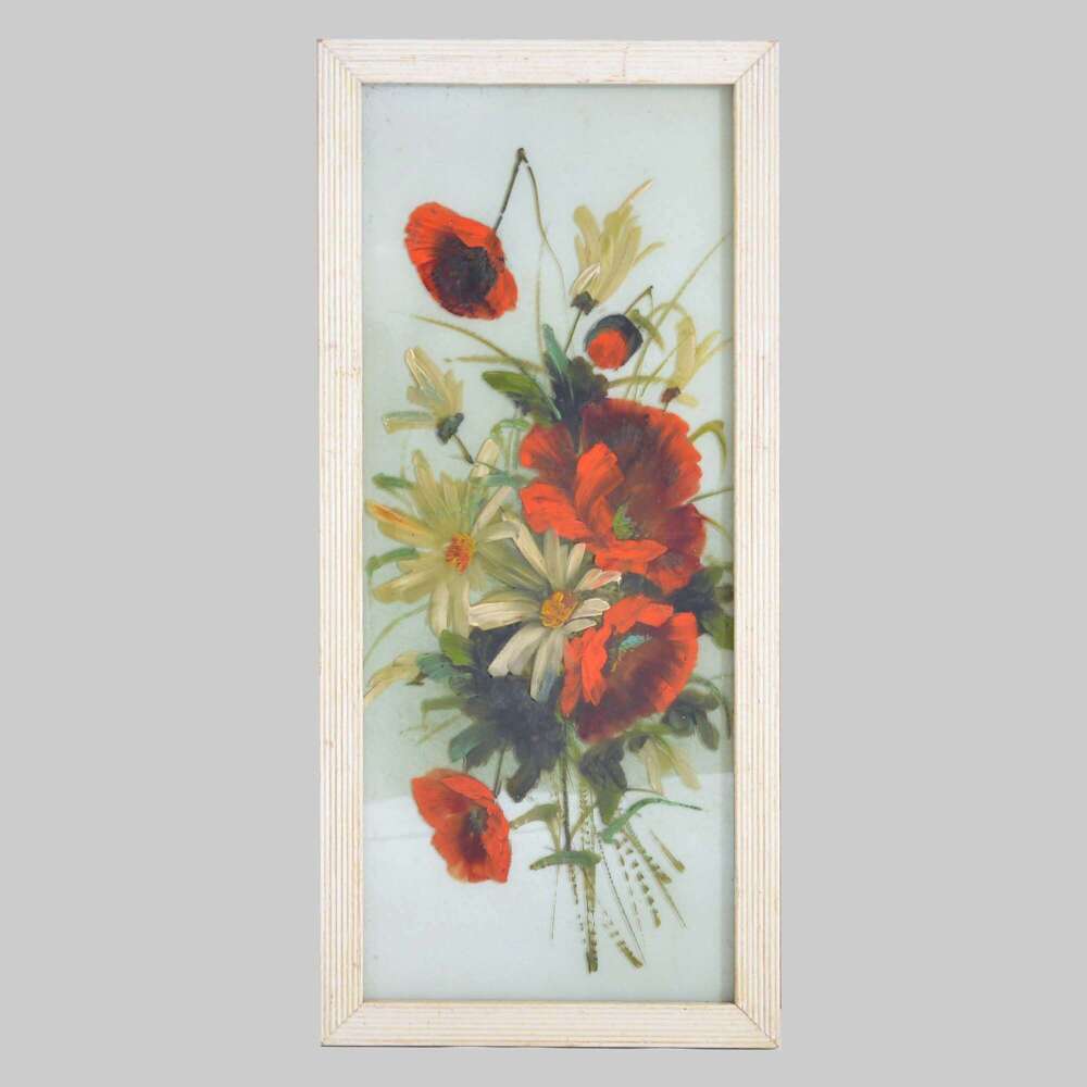 Floral glass painting