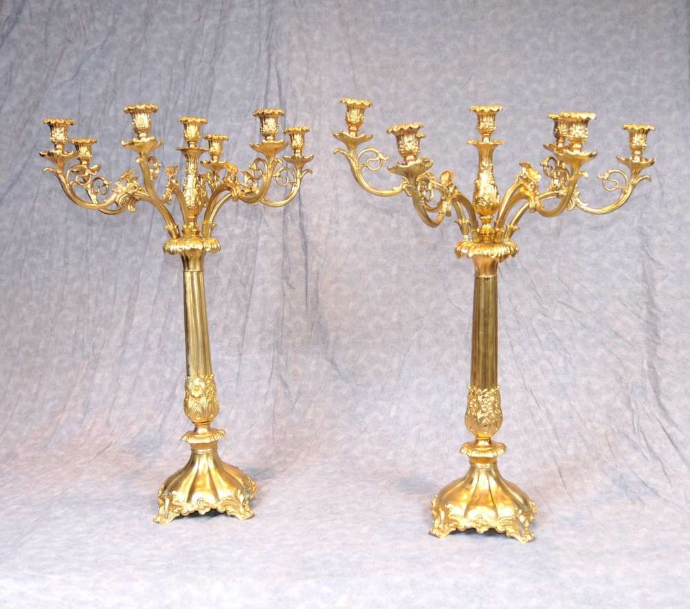 Pair Candelabras   Gilt Antique Gilt Classic Candelabrum Paul Storr