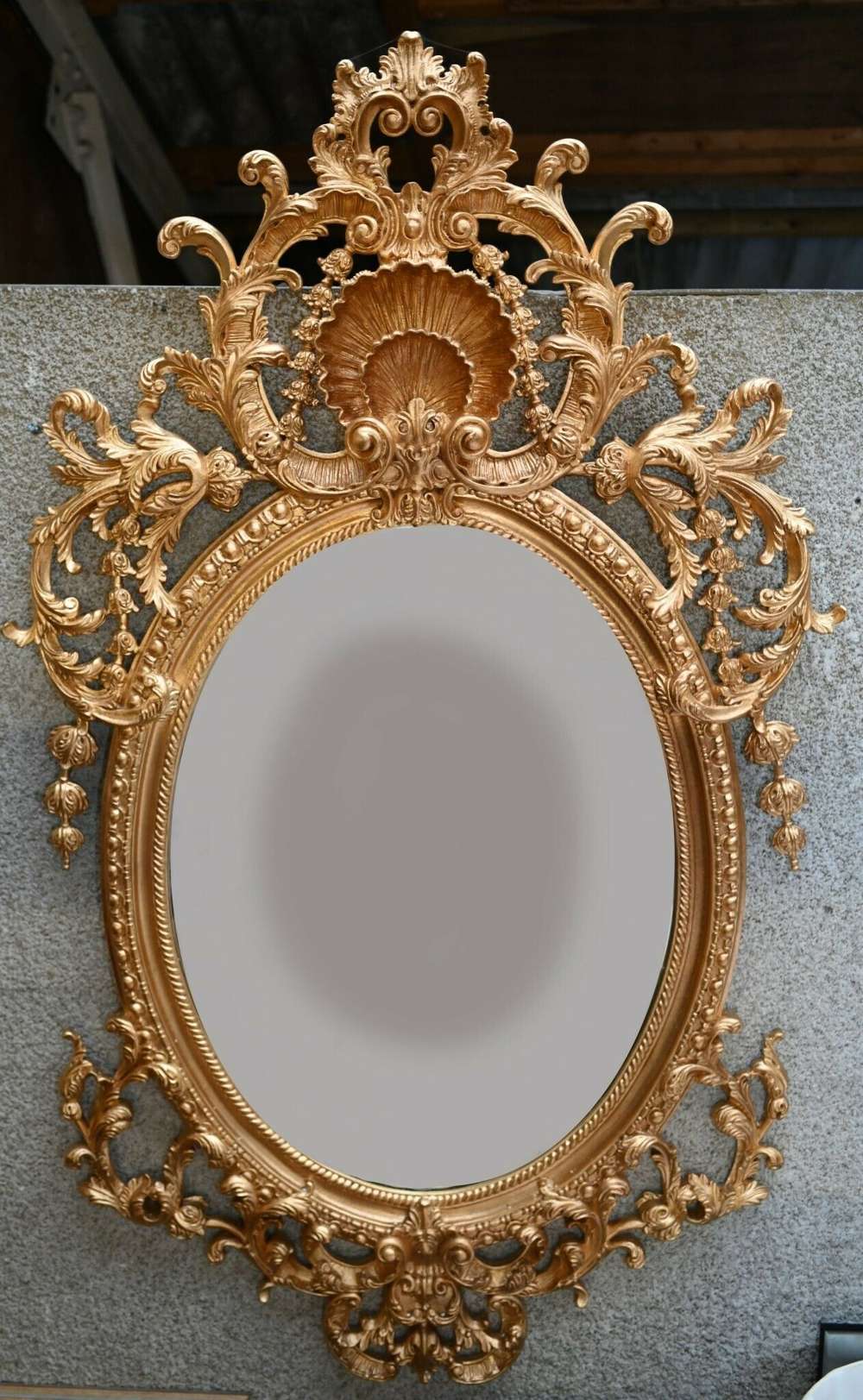 French Gilt Mirror Rococo Oval Pier Mirrors Louis Xvi