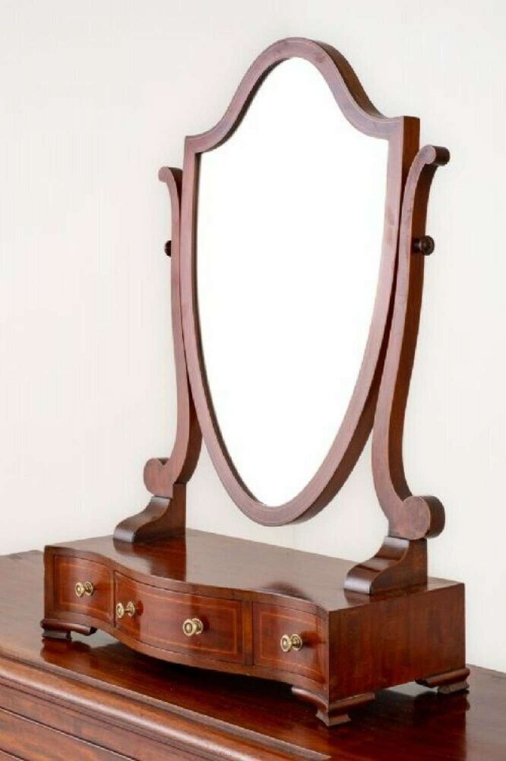 Regency Revival Dressing Antique Mirror 1880 Mahogany Cheval