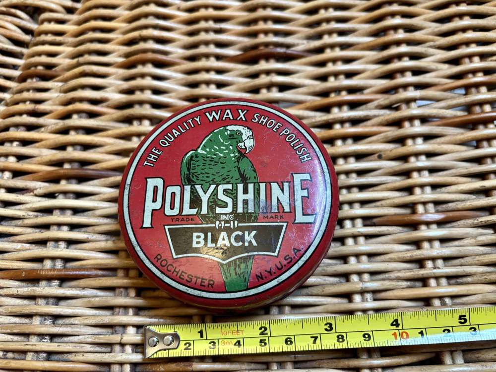 Parrot Bird Image Boot Shoe Polish Tin c1920s