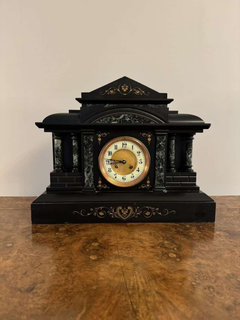 Outstanding Quality Large Antique Marble Mantle Clock